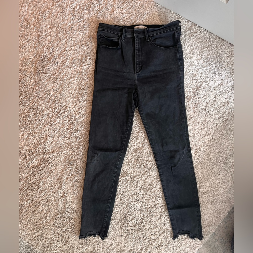 Abercrombie and Fitch Super Skinny Ultra High Rise Black Jeans
